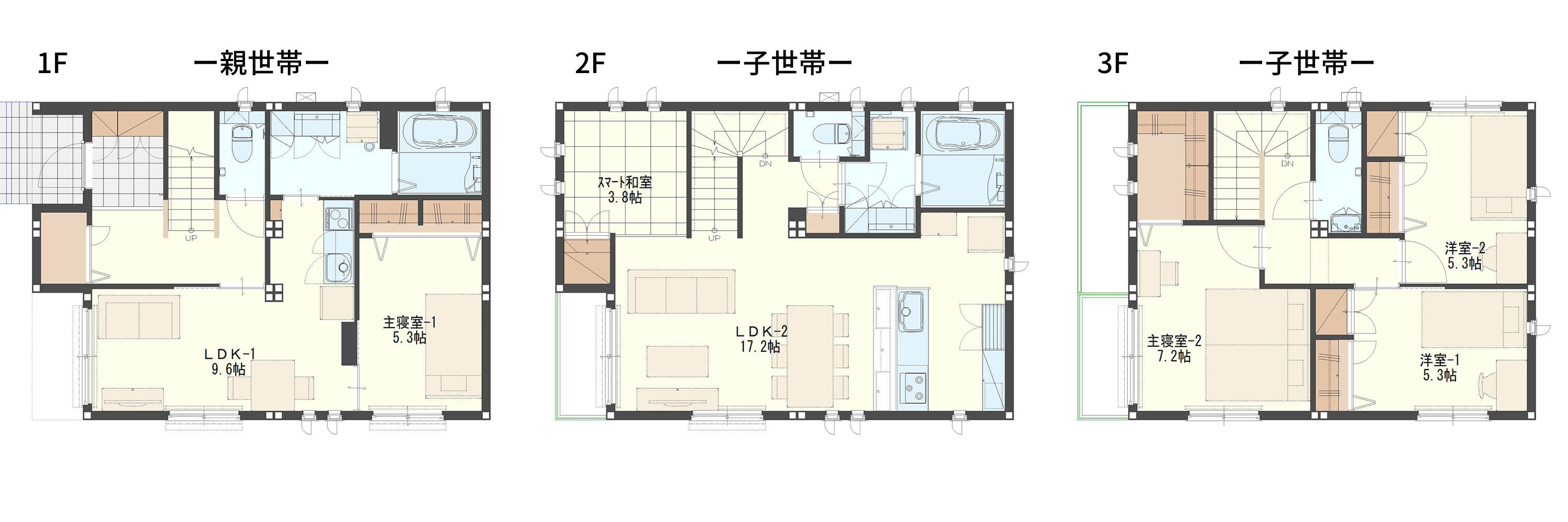【間取り図あり】都市部の二世帯住宅で必要な延べ床面積