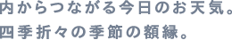 内からつながる今日のお天気。四季折々の季節の額縁。